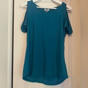 Teal tank with strap sleeves